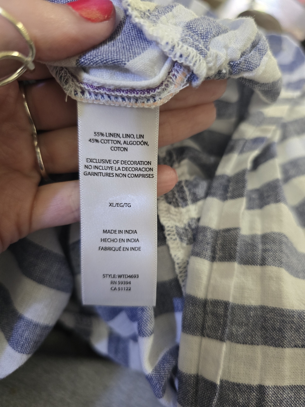 beachlunchlounge Tiered Blue and White Striped Midi Dress - Picture 9 of 10